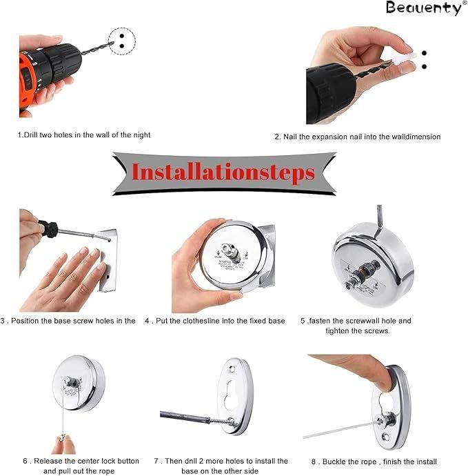 The Sleek Stainless Steel Retractable Clothesline