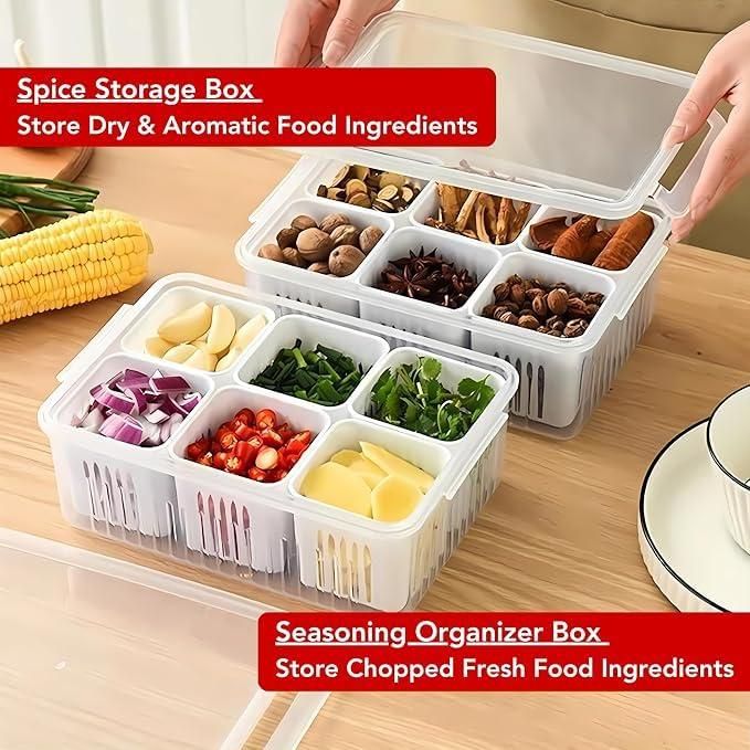 The Ultimate 6-Compartment Refrigerator Organizer