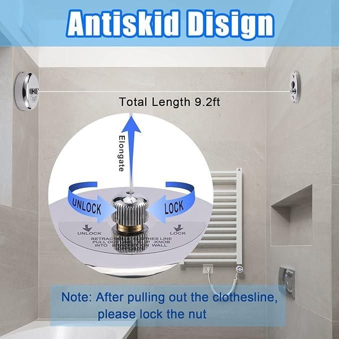 The Sleek Stainless Steel Retractable Clothesline