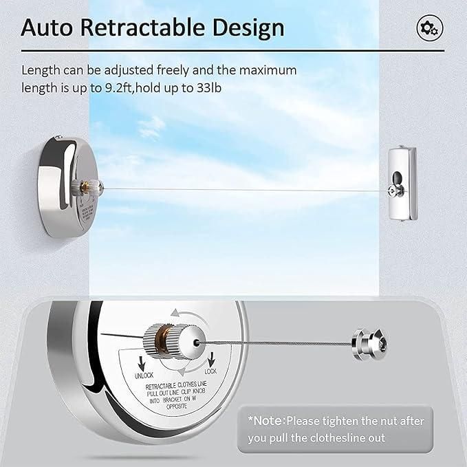 The Sleek Stainless Steel Retractable Clothesline