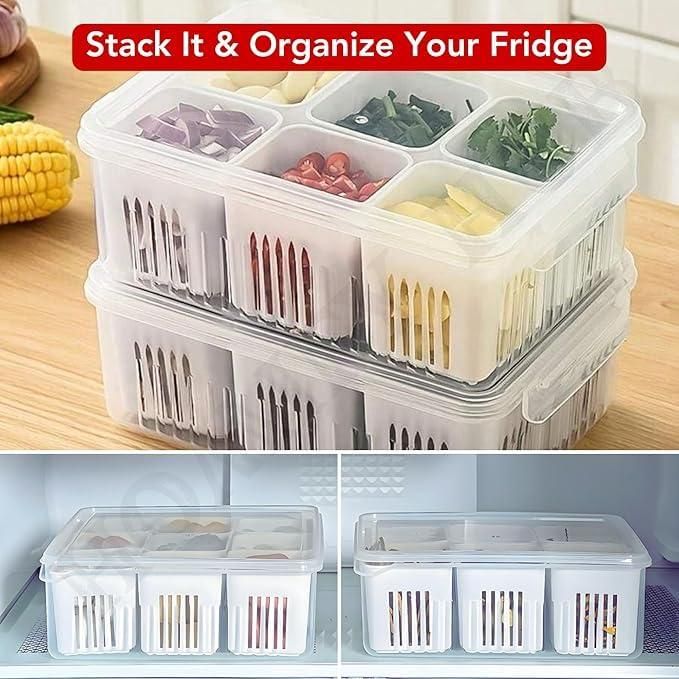 The Ultimate 6-Compartment Refrigerator Organizer