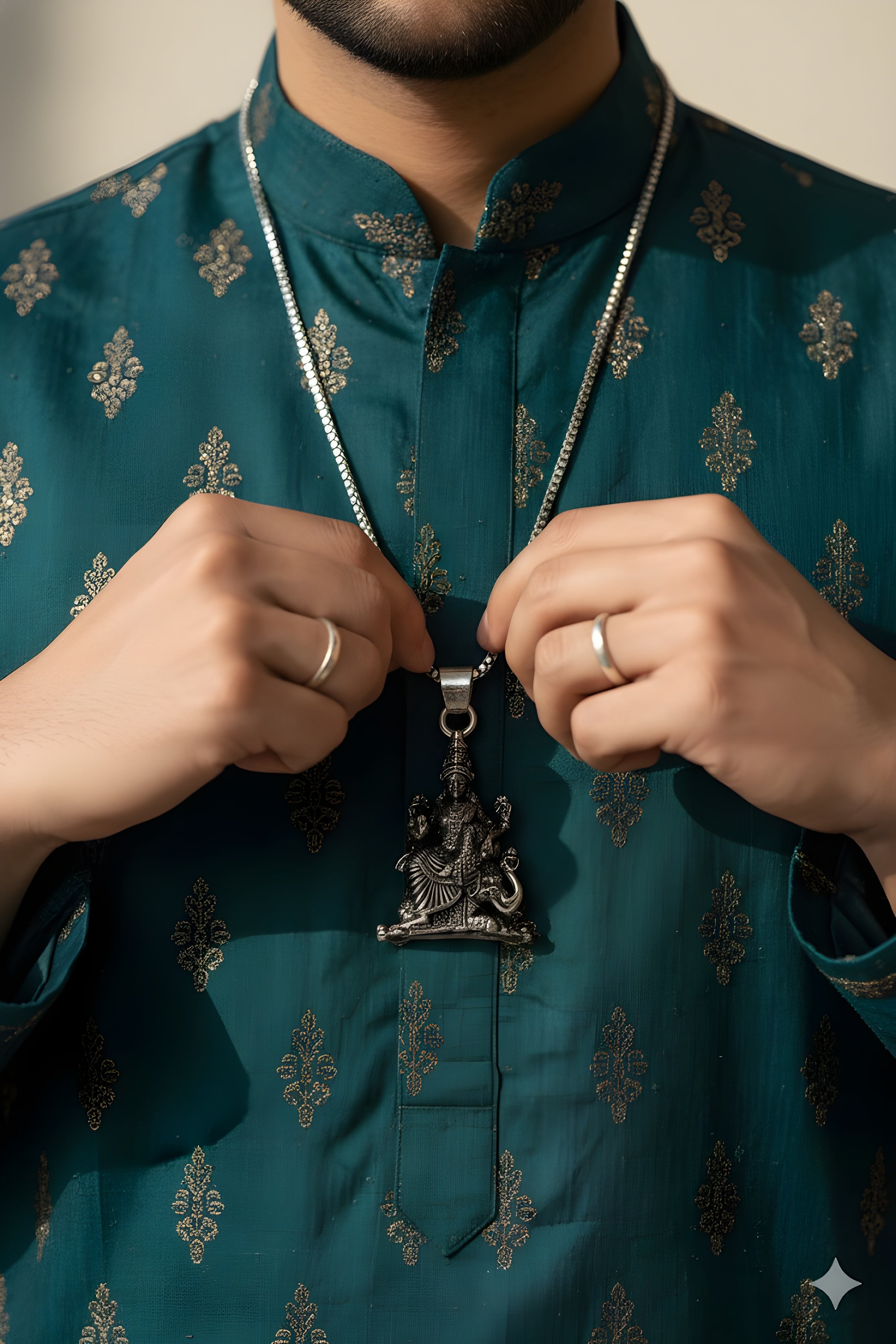 Divine Oxidised Laxmi on Hatiji Pendant ✨