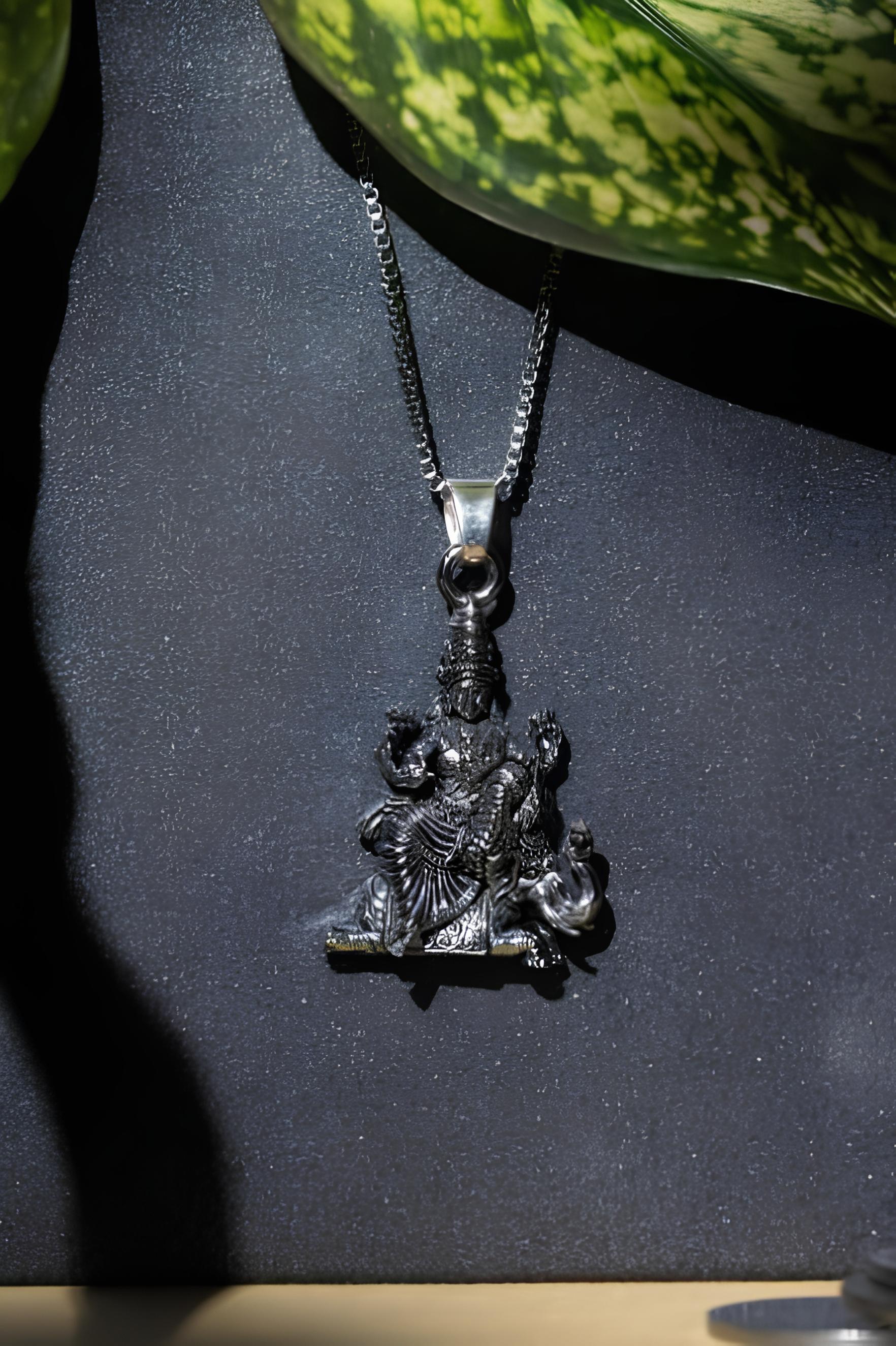 Divine Oxidised Laxmi on Hatiji Pendant ✨